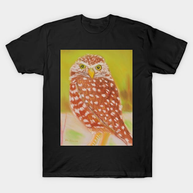 Bright Eyed Burrowing Owl T-Shirt by Ali Cat Originals